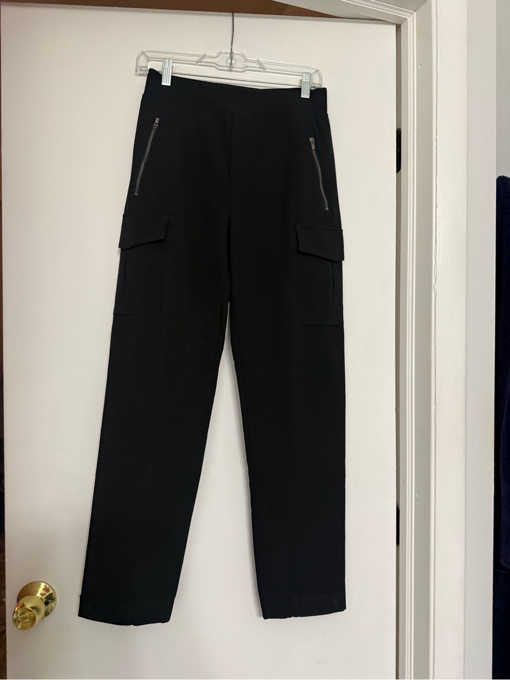 Athleta Black Cargo Joggers with Zip Front Pockets